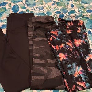 3 TUFF ATHLETICS workout leggings Size Small  💜 BUNDLE